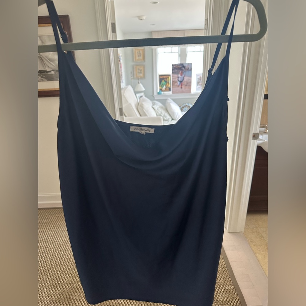 Navy Blue satin tank top